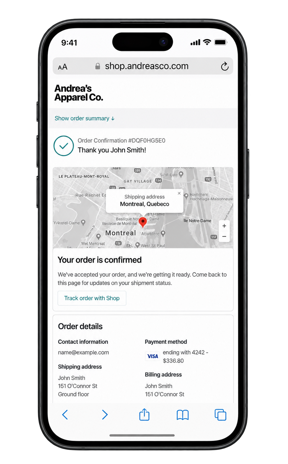 Mobile shopping website